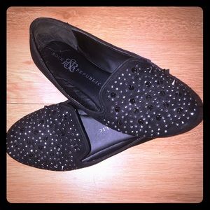 Rock & Republic studded loafers black womens shoes